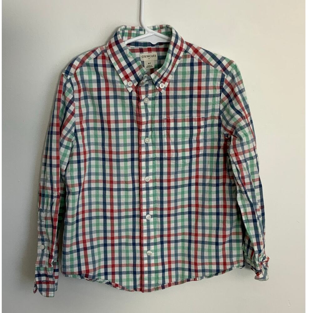 Crewcuts Plaid Button‎ down size 6/7